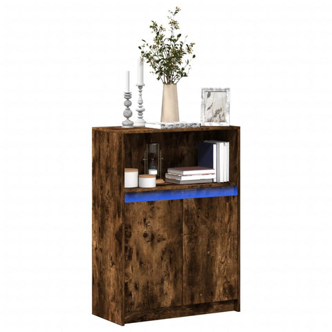 vidaXL Sideboard mit LED Räuchereiche 72x34x100 cm Holzwerkstoff