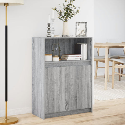 vidaXL Sideboard mit LED Grau Sonoma 72x34x100 cm Holzwerkstoff