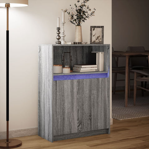 vidaXL Sideboard mit LED Grau Sonoma 72x34x100 cm Holzwerkstoff