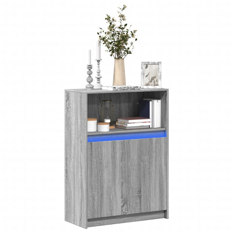 vidaXL Sideboard mit LED Grau Sonoma 72x34x100 cm Holzwerkstoff