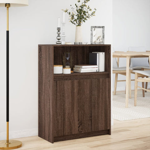 vidaXL Sideboard mit LED Braun Eichen-Optik 72x34x100 cm Holzwerkstoff