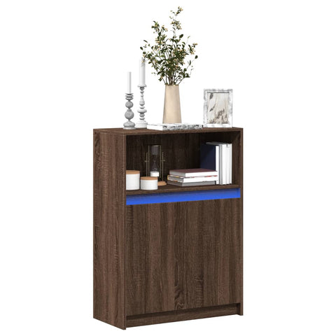 vidaXL Sideboard mit LED Braun Eichen-Optik 72x34x100 cm Holzwerkstoff