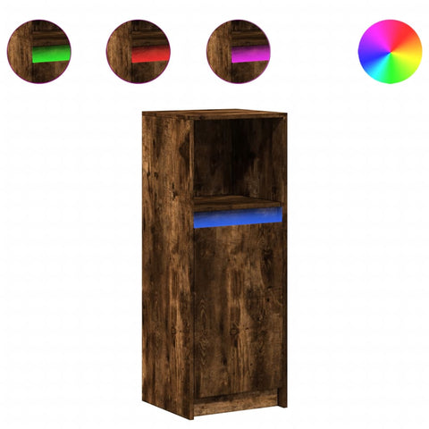 vidaXL LED-Sideboard Räuchereiche 38x34x100 cm Holzwerkstoff