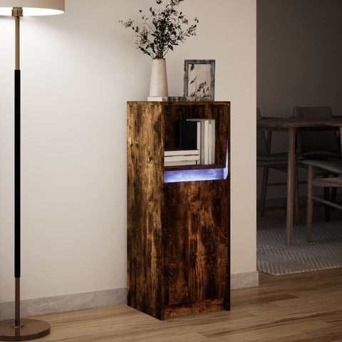 vidaXL LED-Sideboard Räuchereiche 38x34x100 cm Holzwerkstoff