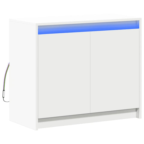 vidaXL LED-Sideboard Weiß 72x34x61 cm Holzwerkstoff