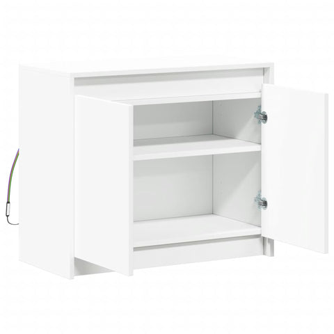 vidaXL LED-Sideboard Weiß 72x34x61 cm Holzwerkstoff