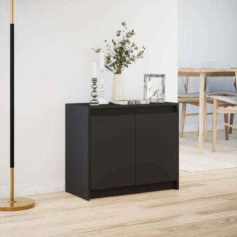 vidaXL LED-Sideboard Schwarz 72x34x61 cm Holzwerkstoff