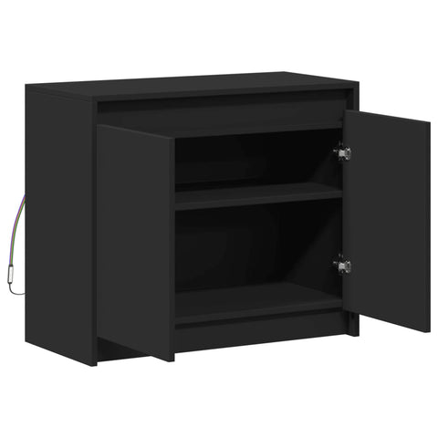 vidaXL LED-Sideboard Schwarz 72x34x61 cm Holzwerkstoff