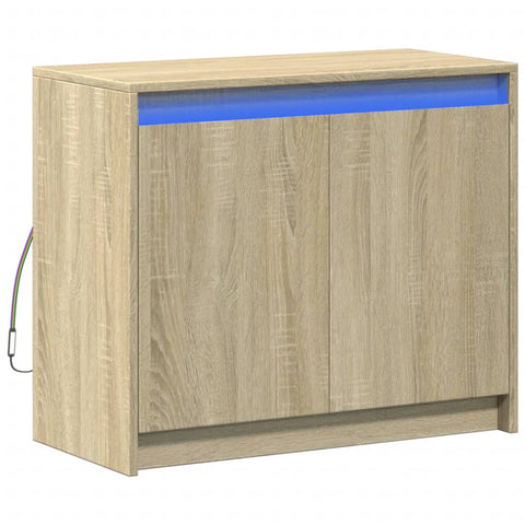 vidaXL LED-Sideboard Sonoma-Eiche 72x34x61 cm Holzwerkstoff