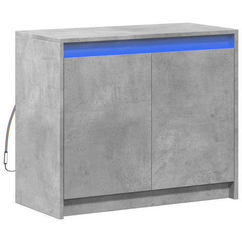 vidaXL LED-Sideboard Betongrau 72x34x61 cm Holzwerkstoff