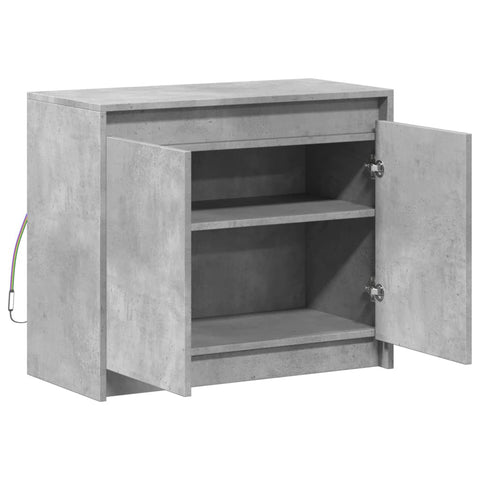 vidaXL LED-Sideboard Betongrau 72x34x61 cm Holzwerkstoff