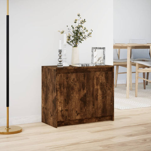 vidaXL LED-Sideboard Räuchereiche 72x34x61 cm Holzwerkstoff