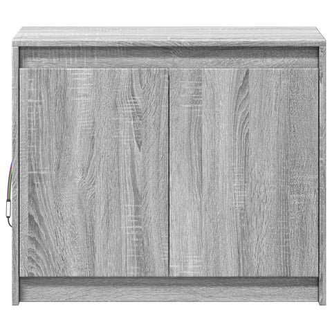 vidaXL LED-Sideboard Grau Sonoma 72x34x61 cm Holzwerkstoff