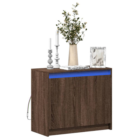 vidaXL LED-Sideboard Braun Eichen-Optik 72x34x61 cm Holzwerkstoff