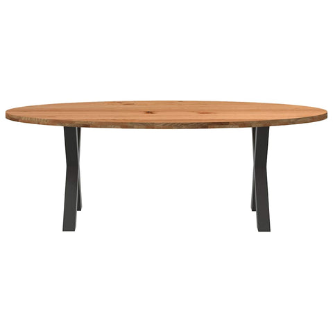 Esstisch Hellbraun 220x100x74 cm Massivholz Eiche Oval