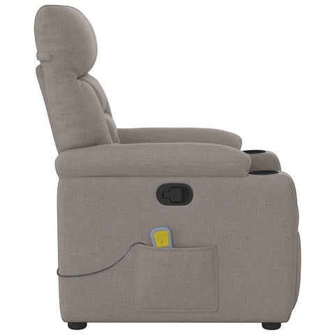 vidaXL Massagesessel Taupe Stoff