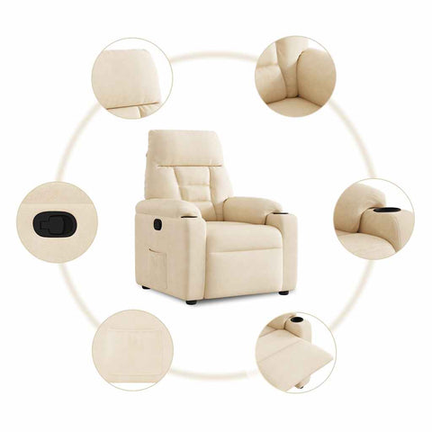 vidaXL Relaxsessel Beige Mikrofasergewebe