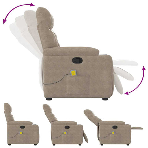 vidaXL Massagesessel Taupe Mikrofasergewebe