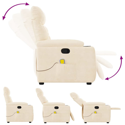 vidaXL Massagesessel Beige Mikrofasergewebe