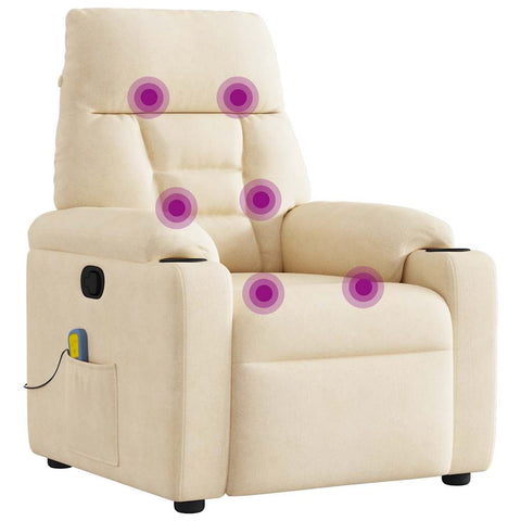 vidaXL Massagesessel Beige Mikrofasergewebe