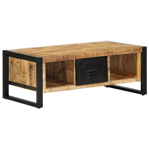 vidaXL Couchtisch 90x50x36 cm Raues Massivholz Mango