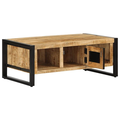 vidaXL Couchtisch 90x50x36 cm Raues Massivholz Mango