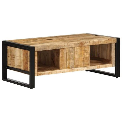 vidaXL Couchtisch 90x50x36 cm Raues Massivholz Mango