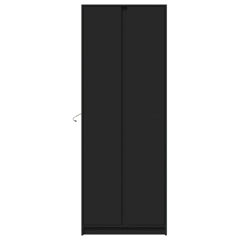 vidaXL Highboard mit LED-Beleuchtung Schwarz 74x32,5x200 cm