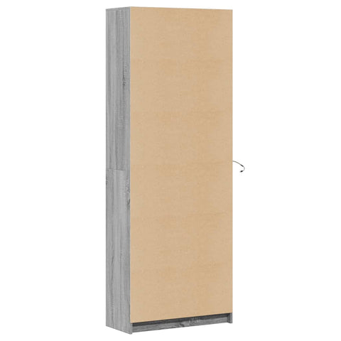 vidaXL Highboard mit LED-Beleuchtung Grau Sonoma 74x32,5x200 cm