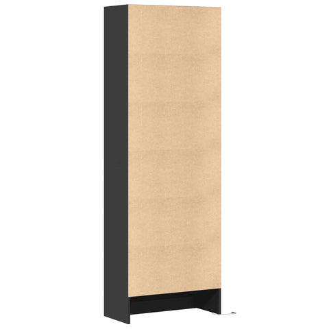 vidaXL Highboard mit LED-Beleuchtung Schwarz 69x32,5x200 cm