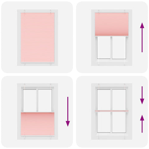 hocami - Plissee Rosa 85x100 cm Stoffbreite 84,4 cm Polyester - plissee-rosa-85x100-cm-stoffbreite-84-4-cm-polyester - 