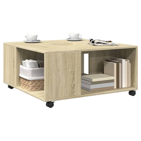 vidaXL Couchtisch Sonoma-Eiche 80x80x40 cm Holzwerkstoff