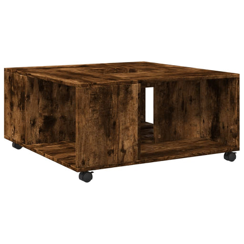 vidaXL Couchtisch Räuchereiche 80x80x40 cm Holzwerkstoff