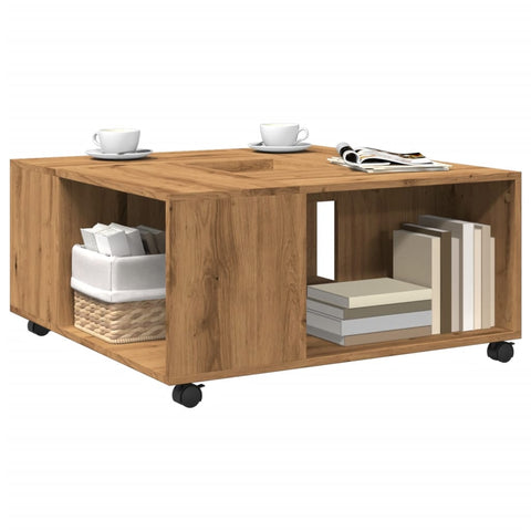 vidaXL Couchtisch Artisan-Eiche 80x80x40 cm Holzwerkstoff