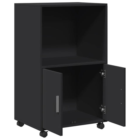 vidaXL Rollschrank Schwarz 55x40x91 cm Holzwerkstoff