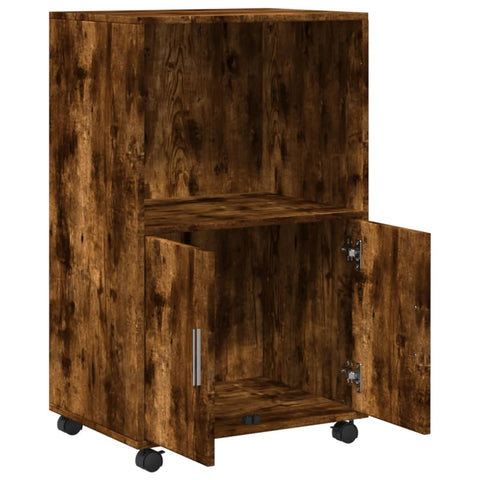 vidaXL Rollschrank Räuchereiche 55x40x91 cm Holzwerkstoff