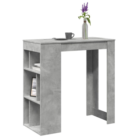 Bartisch mit Regal Betongrau 102x50x103,5 cm Holzwerkstoff