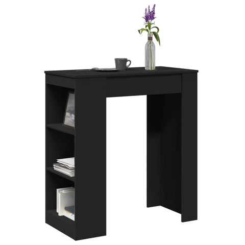 Bartisch mit Regal Schwarz 95x47x103,5 cm Holzwerkstoff