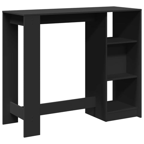 Bartisch mit Regal Schwarz 124x46x103,5 cm Holzwerkstoff