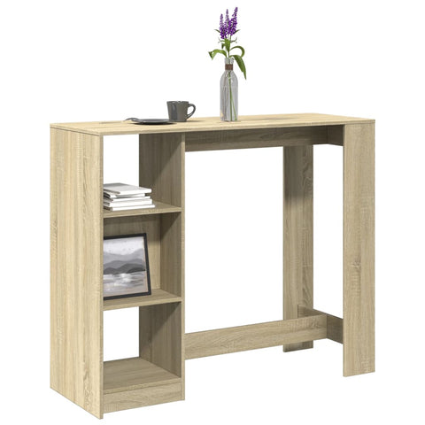 Bartisch mit Regal Sonoma-Eiche 124x46x103,5 cm Holzwerkstoff