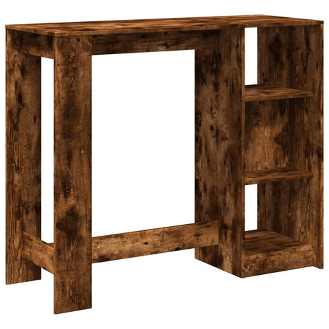 Bartisch mit Regal Räuchereiche 124x46x103,5 cm Holzwerkstoff