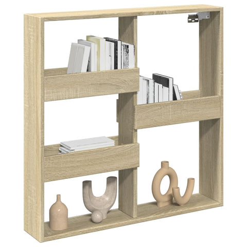 vidaXL Wandschrank Sonoma-Eiche 80x15x80 cm Holzwerkstoff