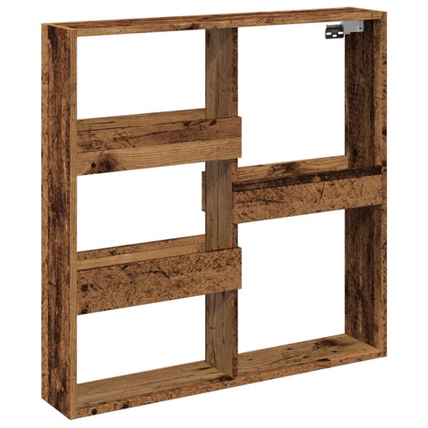 vidaXL Wandschrank Altholz-Optik 80x15x80 cm Holzwerkstoff