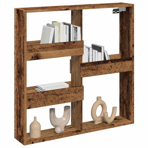 vidaXL Wandschrank Altholz-Optik 80x15x80 cm Holzwerkstoff