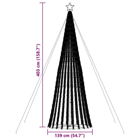 vidaXL Weihnachtsbaum Kegelform 1028 LEDs Blau 403 cm