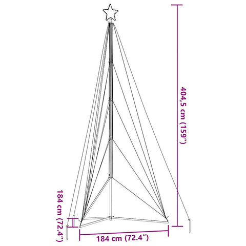 Weihnachtsbaum-Beleuchtung 615 LEDs Warmweiß 400 cm