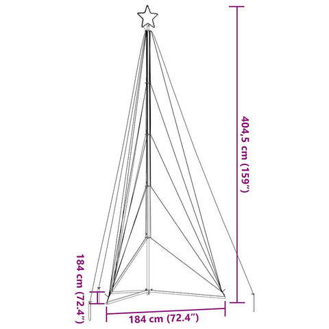 Weihnachtsbaum-Beleuchtung 615 LEDs Kaltweiß 400 cm