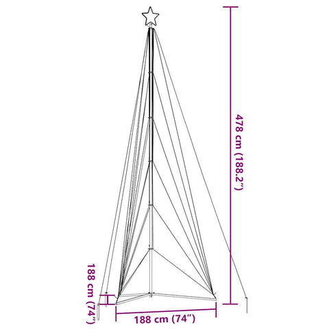 Weihnachtsbaum-Beleuchtung 861 LEDs Warmweiß 480 cm