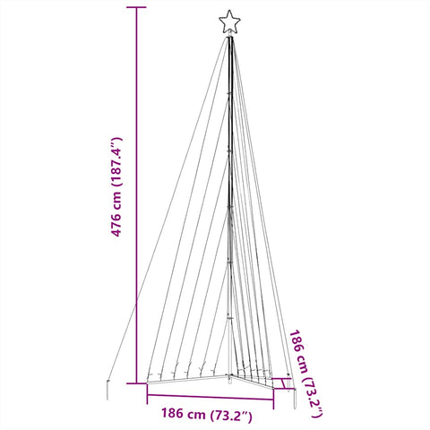 Weihnachtsbaum-Beleuchtung 789 LEDs Warmweiß 480 cm