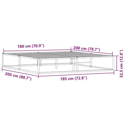 Bettgestell ohne Matratze Weiß 180x200 cm Metall